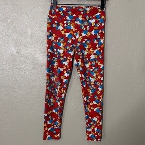 Disney Donald Duck LuLaRoe Leggings Super Soft One Size Red